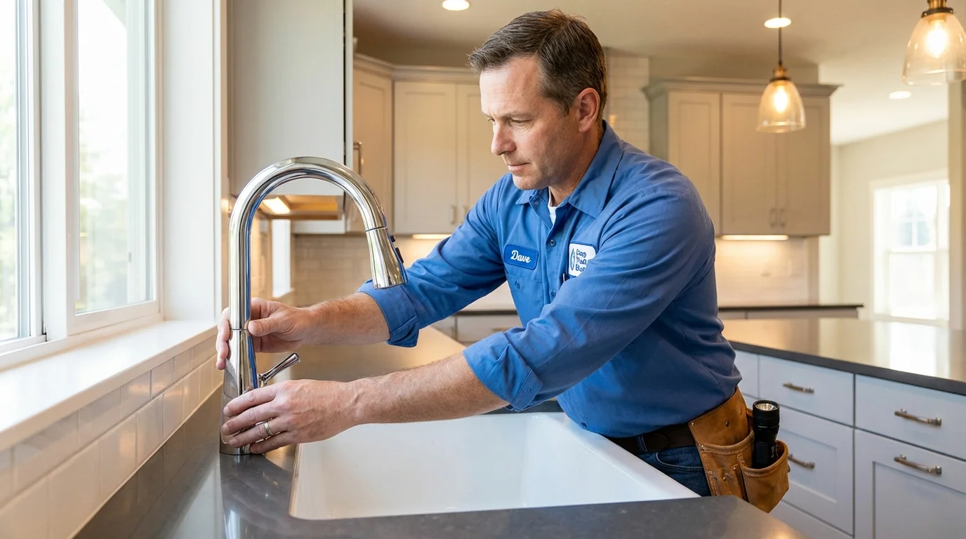 Kitchen faucet installation by Johns Plumbing LLC in Narrows